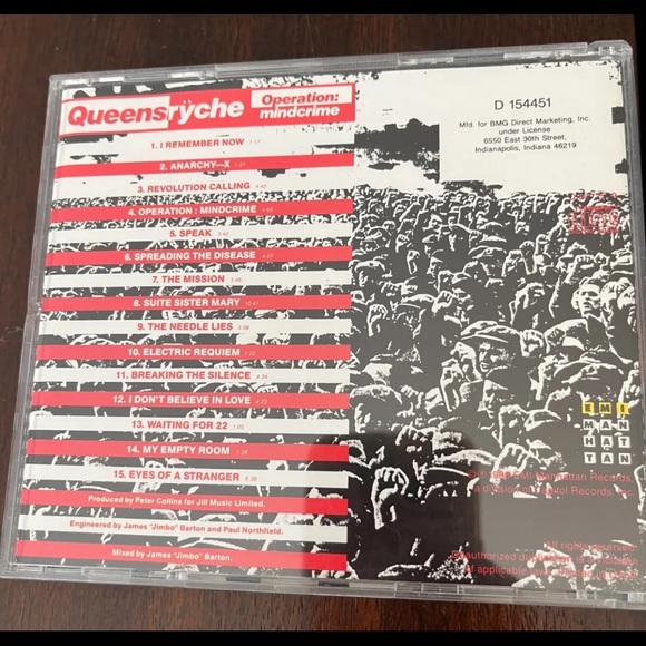 Queensryche: Operation Mindcrime CD 1988 Capitol USA, EMI Records - Picture 4 of 4